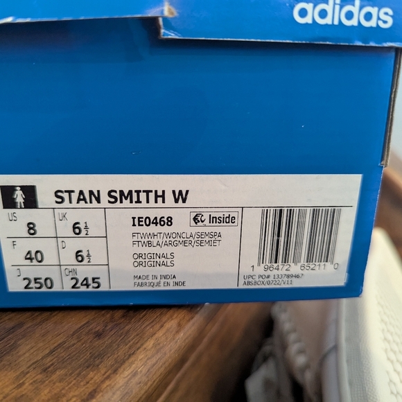 Adidas Stan Smith Women's Leather sneakers White and Pink, Size 8 New In Box - Picture 5 of 16